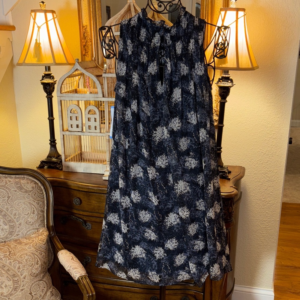 Joie Black, Blue and Cream‎ Floral Dress~Sz Large